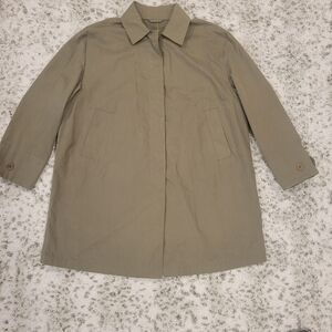 Vintage Aquarama SZ 40 Olive Green Italian Trench Lightweight Jacket  No Lining